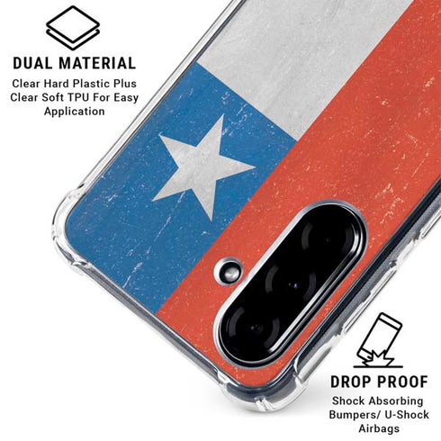 Chile Flag Distressed Galaxy A36 5G Clear Case